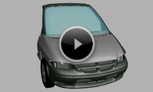 歩行者頭部衝突の安全性を考慮した車体設計