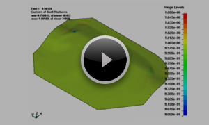 ドアパネルのプレス成形（フランジ曲げ）